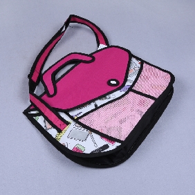 Wholesale 3D Jump Style 2D Drawing From Cartoon Paper Bag Comic Large Shoulder Bag