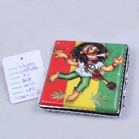 Wholesale Stainless Cartoon Man Cigarette Case with Rubber Band