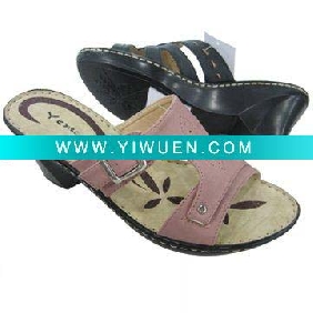 Wholesale PU Ladies Wedge-heeled Slippers with massage