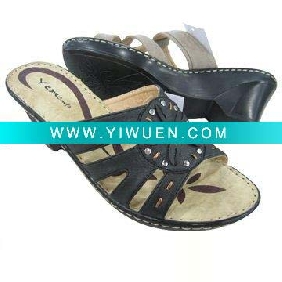 Wholesale PU Lady Wedge-heeled Slippers with massage