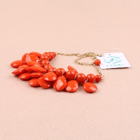 Wholesale new fashion stylish orange acrylic beads necklace