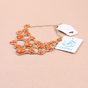 Wholesale new fashion stylish orange alloy necklace