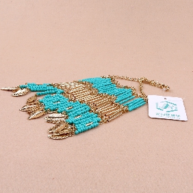 Wholesale new fashion stylish blue beads necklace