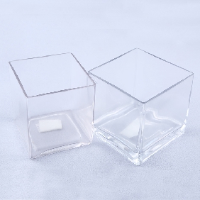 Wholesale 12*12cm Christmas present!Square cylinder/high white glass cylinder/custom glass cylinder