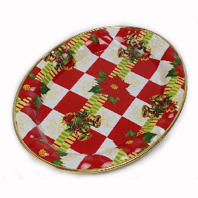Wholesale 35cm Plastic Elliptical Plate (Christmas series mixed model)