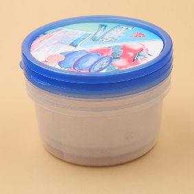 Wholesale Round Transparent and Blue Food Container