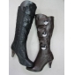 Black brown color high heel winter dress boots