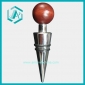 Wholesale Chrome Metal Cone Stainless Steel Bottle Stopper With wood Head