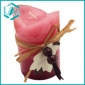 Wholesale beautiful pillar pink craft candle