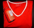 Unisex fashion desgin red breathable eco-friendly cotton v-neck t shirt