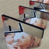 Hot 4x6" revolving photo frame acrylic rotatable double sided picture frame