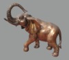 Elephant with nose rolling bronze sculpture