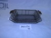 Wholesale rectangular wire gift basket with wooden handle 30K094