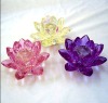 colorful crystal candle holders in lotus shape