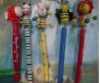Wooden cartoon pencils with an animal head on the top of the pencil