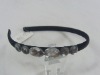 Fashion satin covered plastic headband with rhinestones