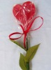 red heart shape art candle