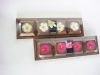 Wholesale flower candle in wooden holder in shrink pack