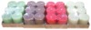 6pcs 3x3" Scented Rustic Pillar Candle in tray