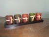 Wholesale Wooden candlhollder with 5 glasses