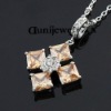 Fashion Ladies' Zircon Cross Necklace Pendant