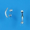 Titanium Body Jewelry Crystal eyebrow piercing stud