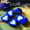 Wholesale! ! soft ceramic heart slice Dark blue beads
