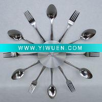 spork clock,metal clock,stainless Steel Clock,promotional products