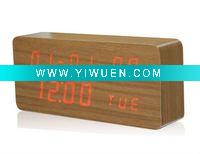 Wholesale square wooden led canlendar clock