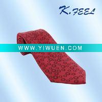 Printed red fresh poly necktie