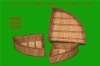 Three-piece bamboo basket for fan multi storage