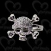 Wholesale Skull rings in 925 silver setting CZ stone jewelry