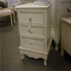 French wooden 3drw bedside carved FHCH-BS3DW