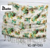 Wholesale printhed square scraf with tassel rustico flower
