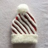 Wholesale fashion kids acrylic hand knitted hat with pompom