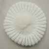 Wholesale 2011 lady's fashion Knitted fox fur ball winter wool hat caps headwear