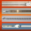 Halogen quartz heating lamp