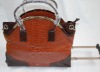 lady leather trolley bag luggage bag