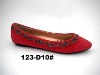 Wholesale Hot!2012 Newest Style!lady footwear,flat shoes,fashion ladies flats,ladies casual flats,flip-flops,PU Upper 123-D10 Red