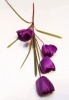 single 5 heads purple artificial tulip silk flower