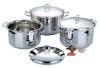 6 Pieces Line-ears Wide-side Stainless Steel Cookware Set