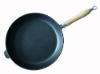 Wholesale preseasoned cast iron frying pan with wooden handle