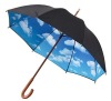 Wooden offset umbrella