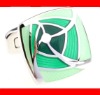 Green Color Enamel Women's Cufflinks( NC11-C0073)