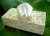 Ivory Mother of Pearl Shell Tissue Box Dispenser Decor