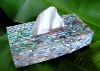 Opal Mother of Pearl Shell Tissue Box Dispenser Decor