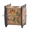 Hand painted Wooden Tissue Box With Artistical Flowers