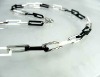 Wholesale 760079 Fashion 925 Silver Natural Black&White Agate Gemstone Necklace