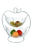 apple-shaped 2-tier metal fruit basket