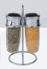 spice bottle metal rack,70ml glass bottle with spice plastic cap and metal rack